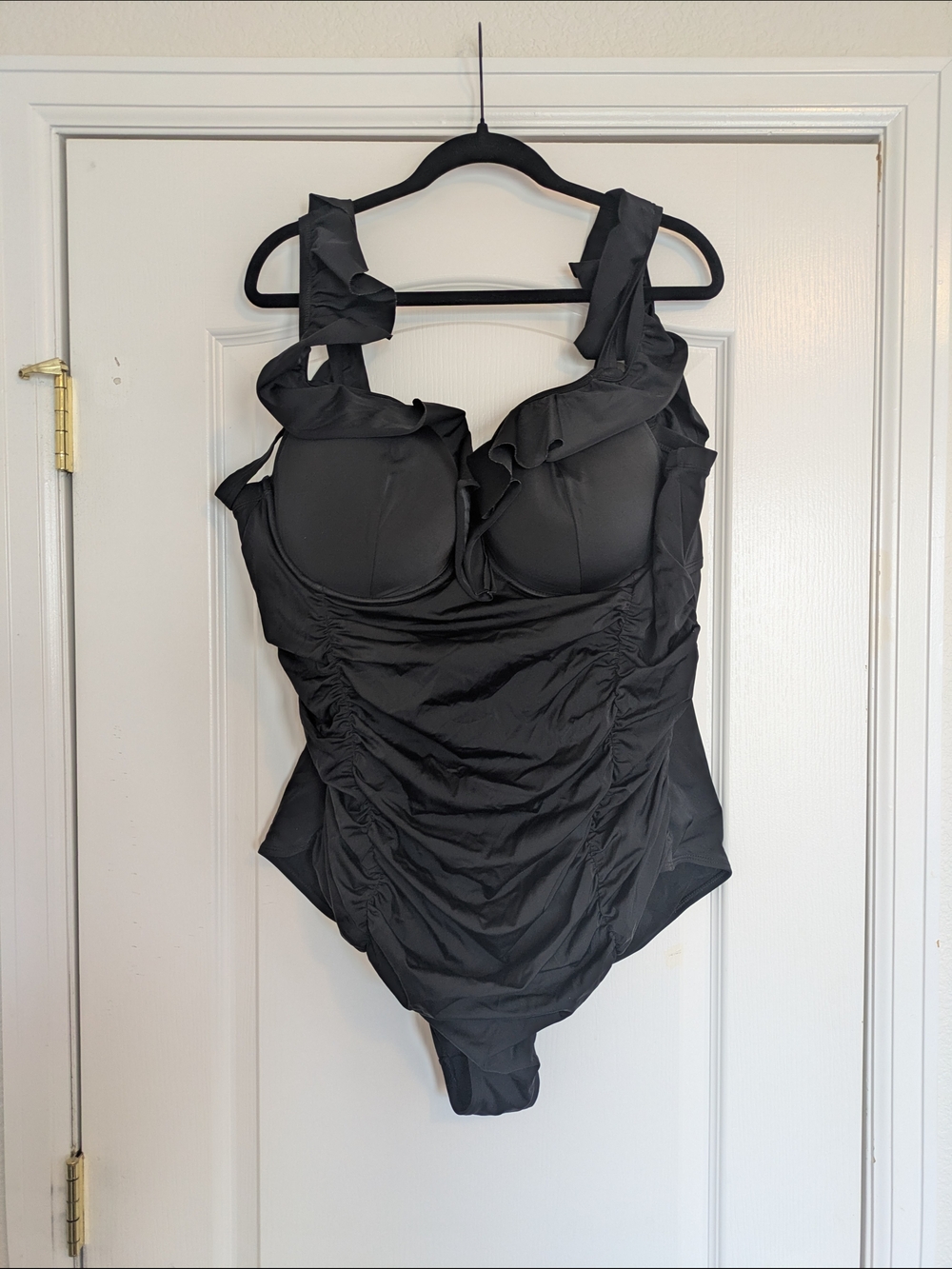 torrid Black Ruffle-Trim One-Piece Swimsuit